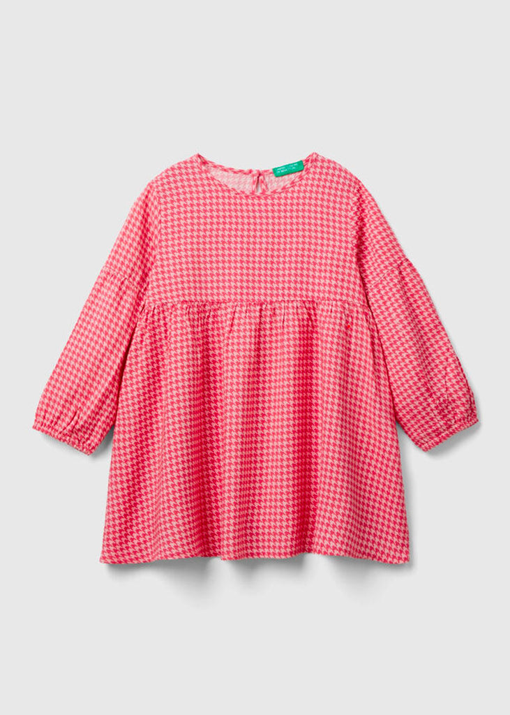 Girls Dress HOUNDSTOOTH DRESS IN SUSTAINABLE VISCOSE
