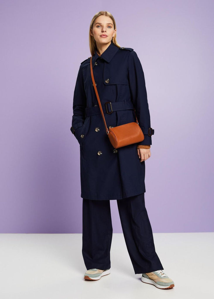 Esprit Belted Double-Breasted Trench Coat