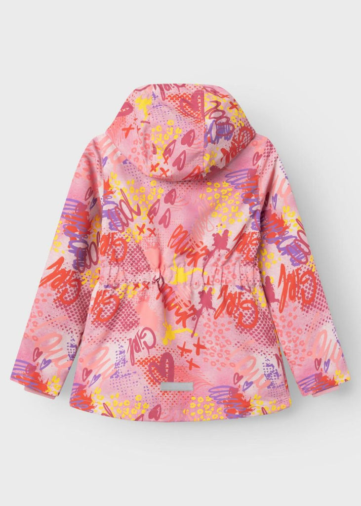 Girls Pink Hooded Rain Jacket
