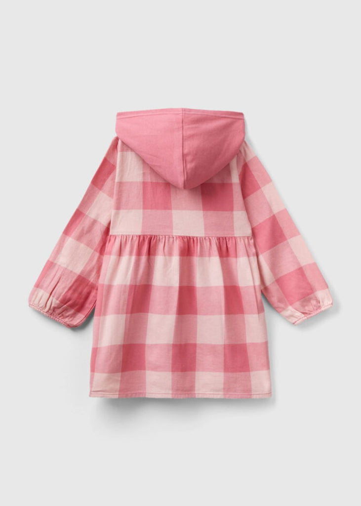Mini Girls Checkerboard Dress with Hood
