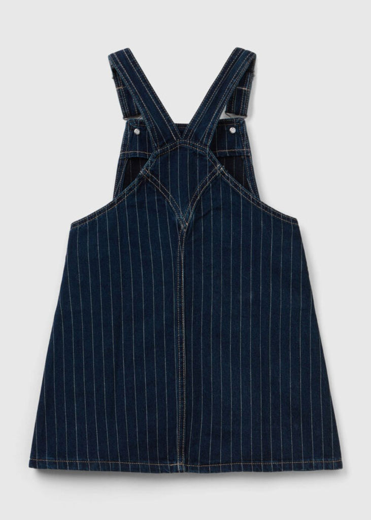 Denim Dungaree Skirt with Pinstripes