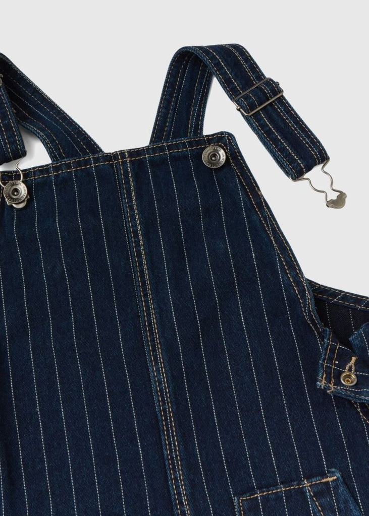 Denim Dungaree Skirt with Pinstripes