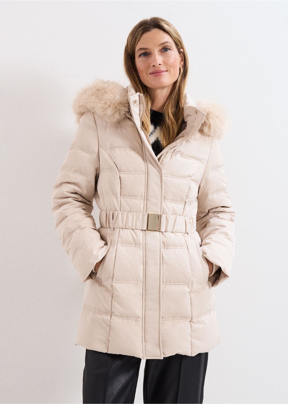 Phase Eight Dixie Midi Fur Hood Puffer – Goods - Main Image