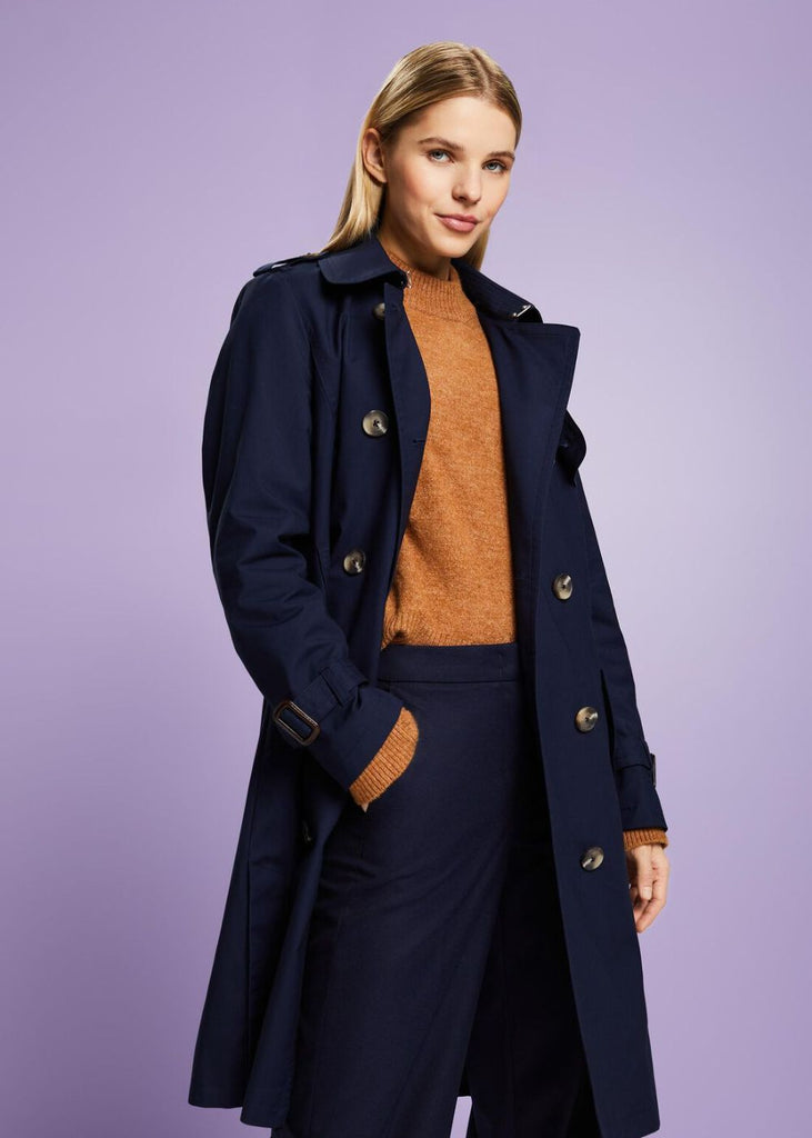 Esprit Belted Double-Breasted Trench Coat
