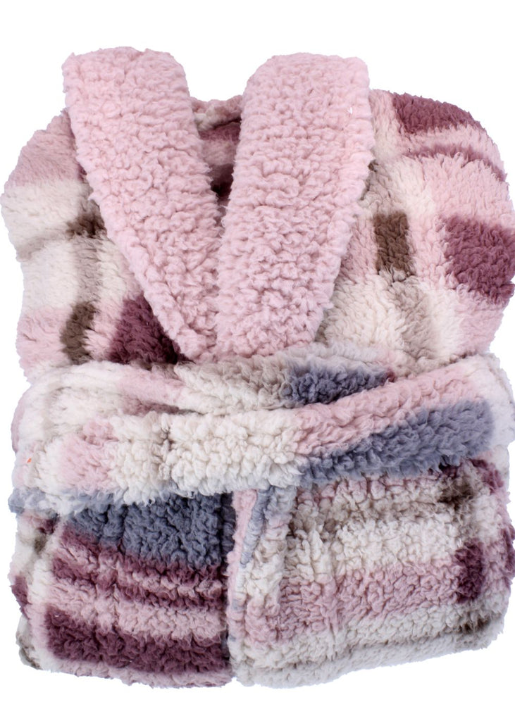 LADIES COSY SHERPA DRESSING GOWN