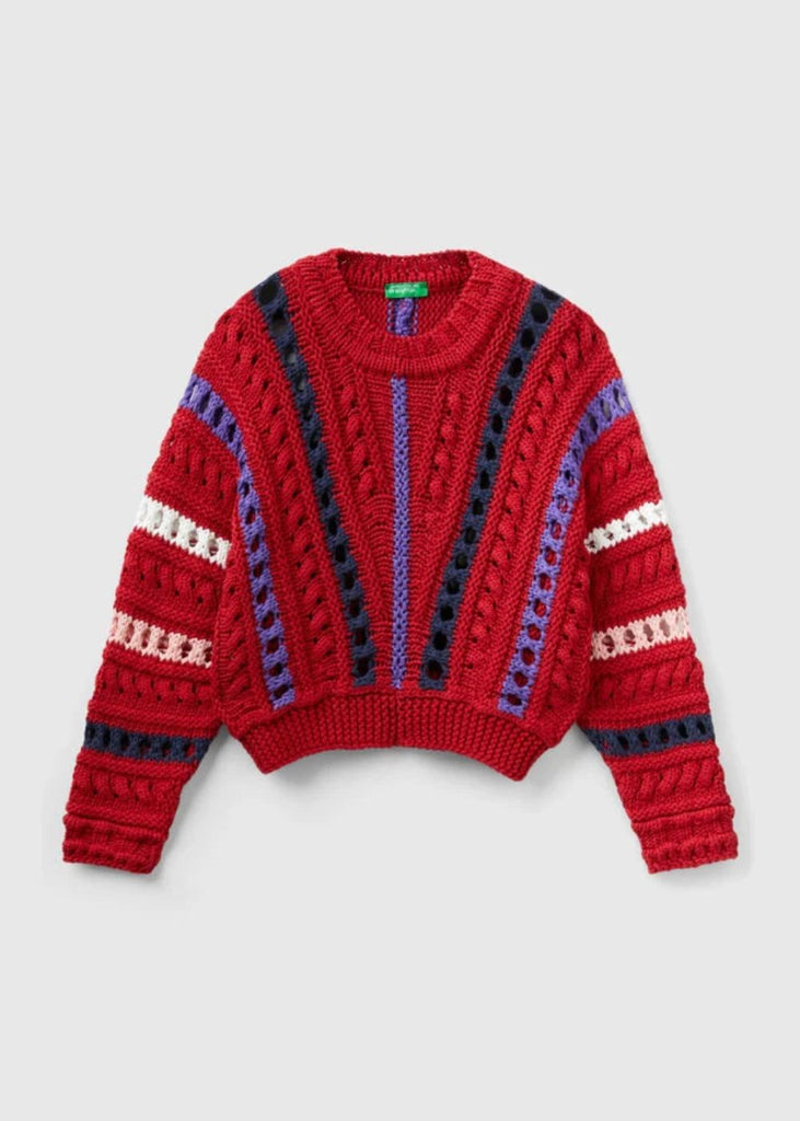 Benetton Girls Cable Knit Sweater