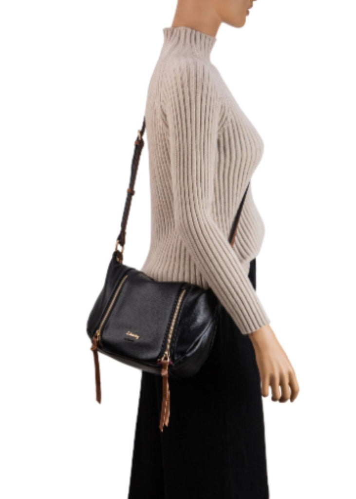 Halley Crossbody Bag with Contrasting Front Zips
