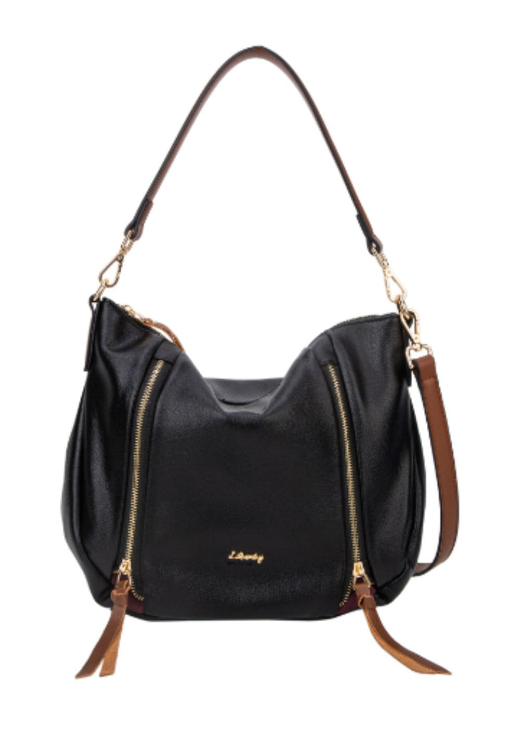Halley Hobo Bag with Front Contrasting Zips