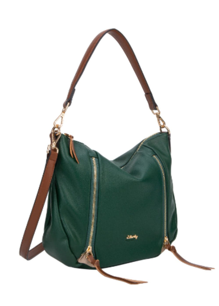 Halley Hobo Bag with Front Contrasting Zips
