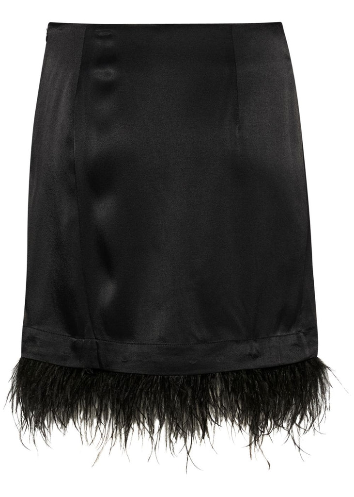 FEATHERED HEM SKIRT