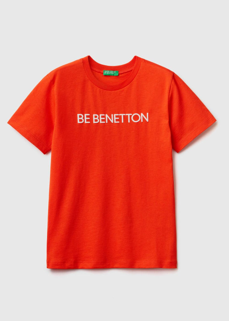 Boys 100% Organic Cotton T-Shirt with Split Logo