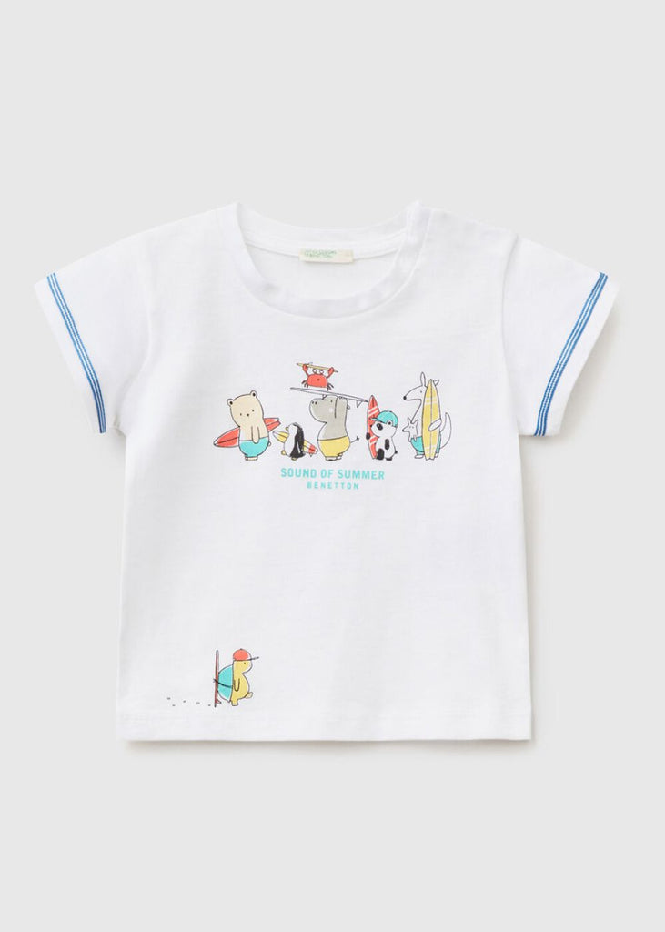 Baby T-Shirt with Surf Day Print
