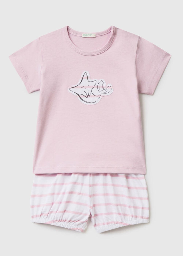 Baby T-Shirt and Shorts Set in Pure Cotton