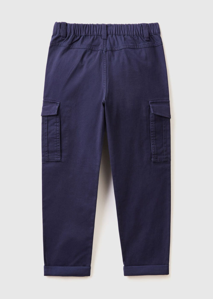 Boys Stretch Cotton Cargo Trousers