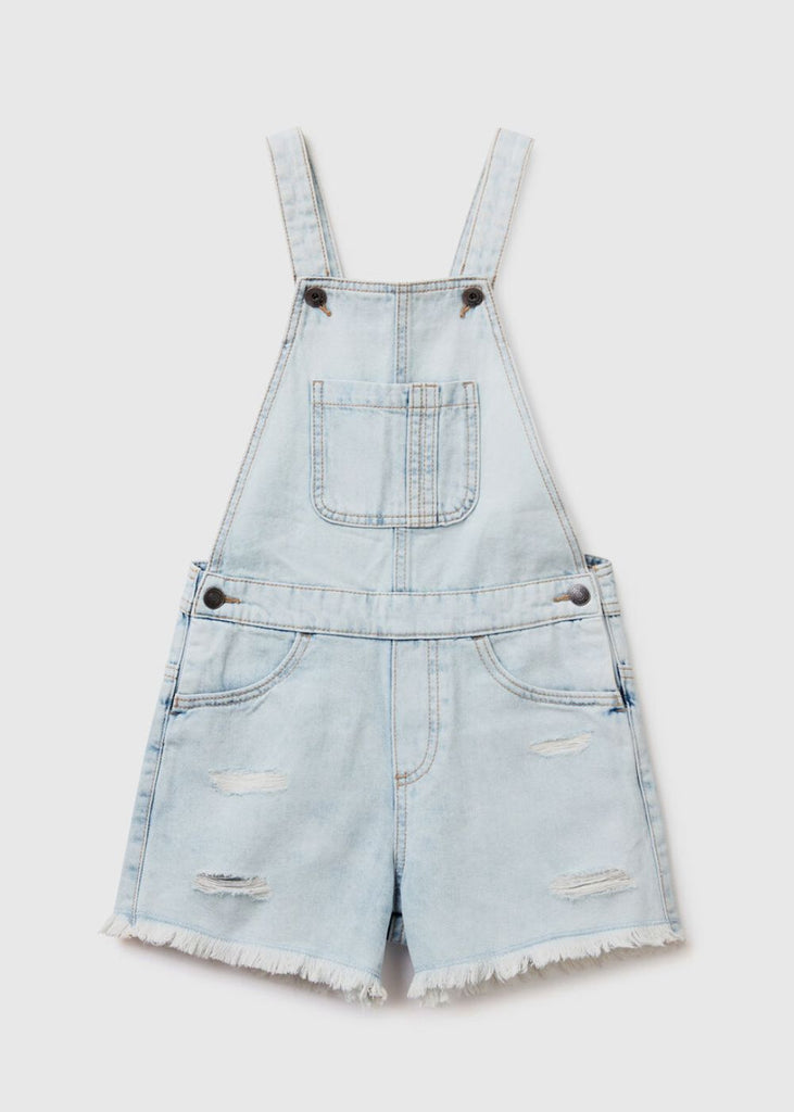 Girls Denim Dungarees with Rips
