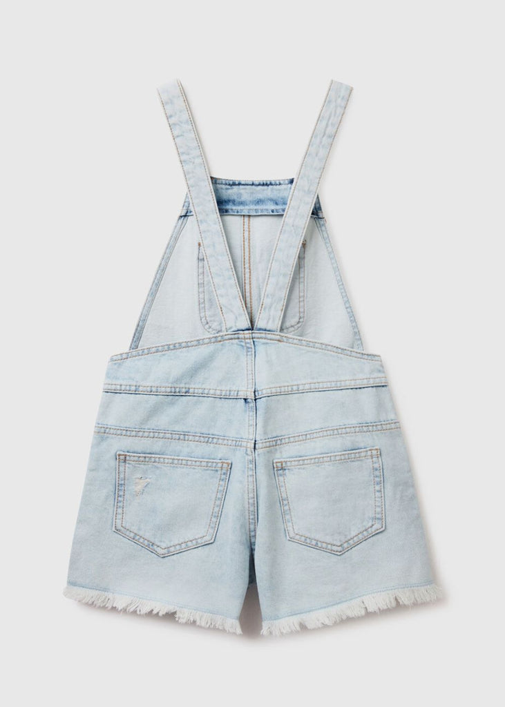 Girls Denim Dungarees with Rips