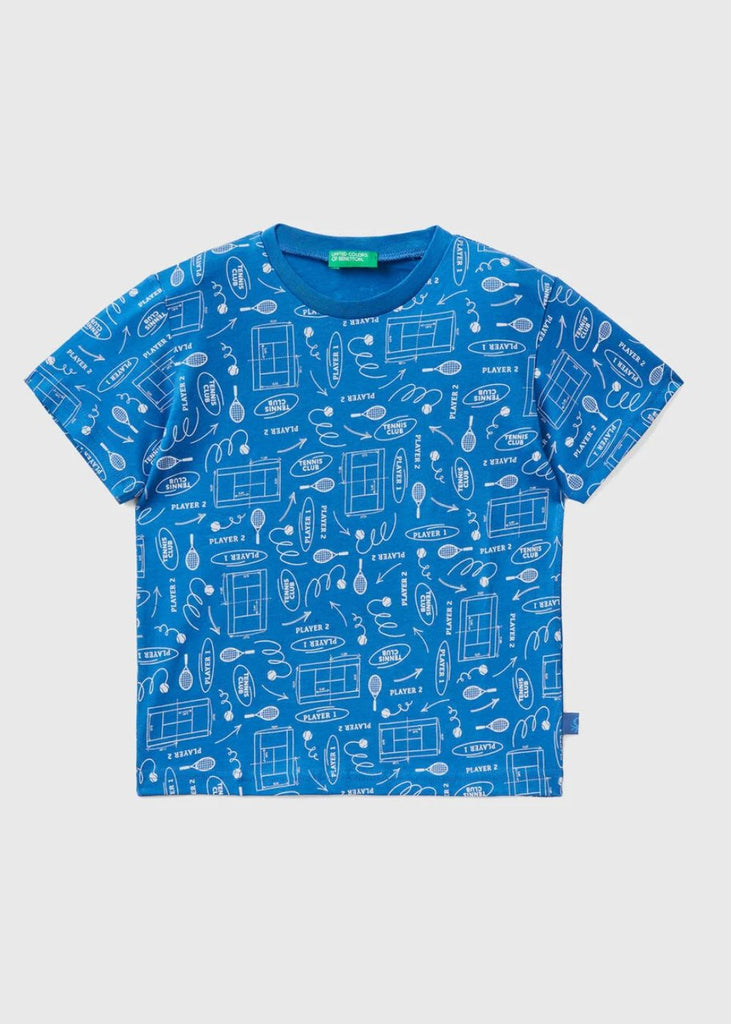 Boys T-Shirt with All Over Tennis Inspired Pattern