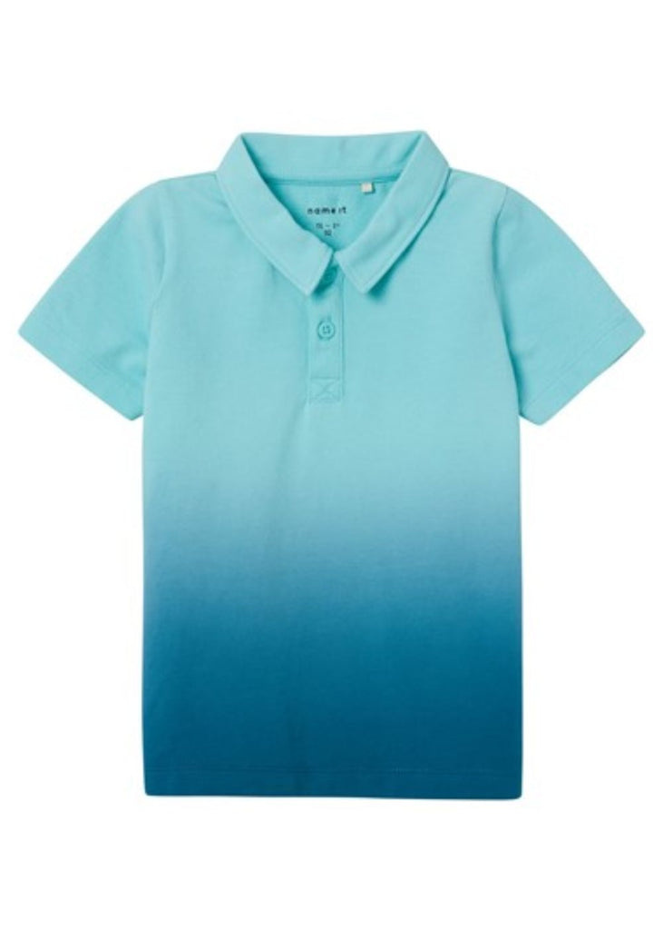 Boys Short Sleeve Polo with Dip Dye Design