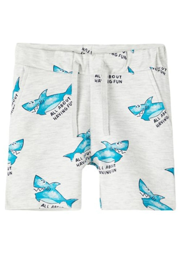 Boys Sweat Shorts with All-Over Shark Print