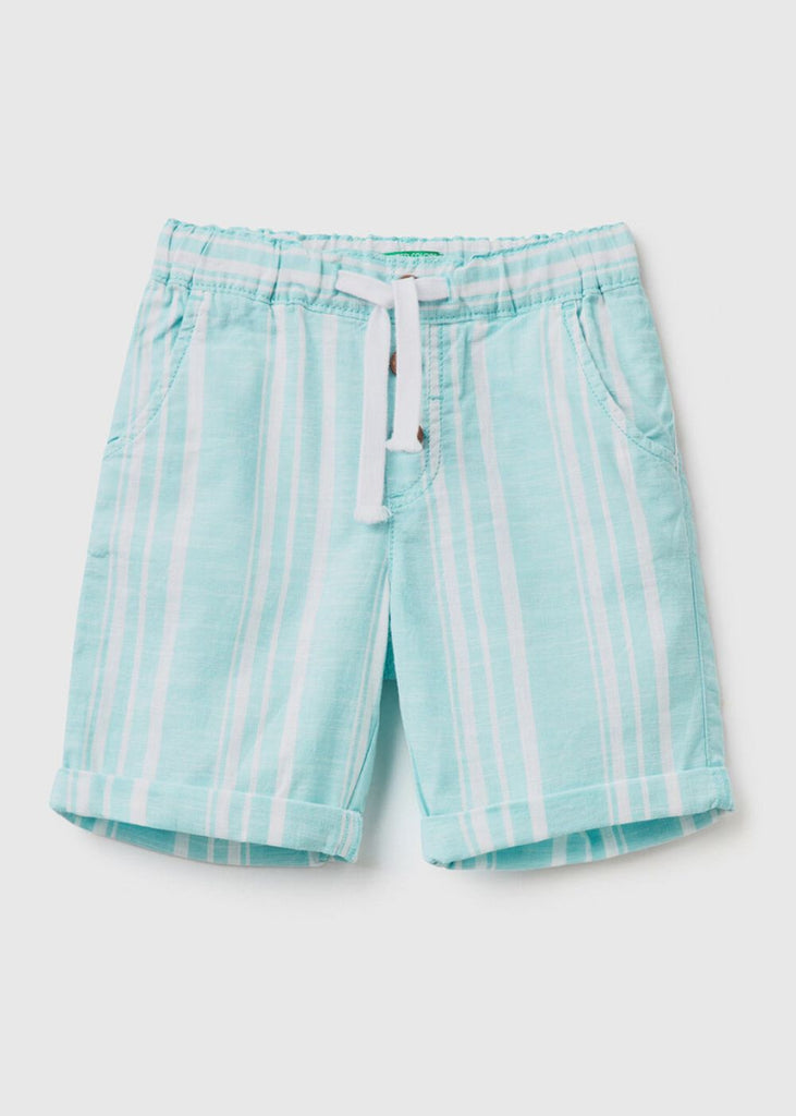 Boys Striped Beachy Bermuda Shorts in 100% Cotton