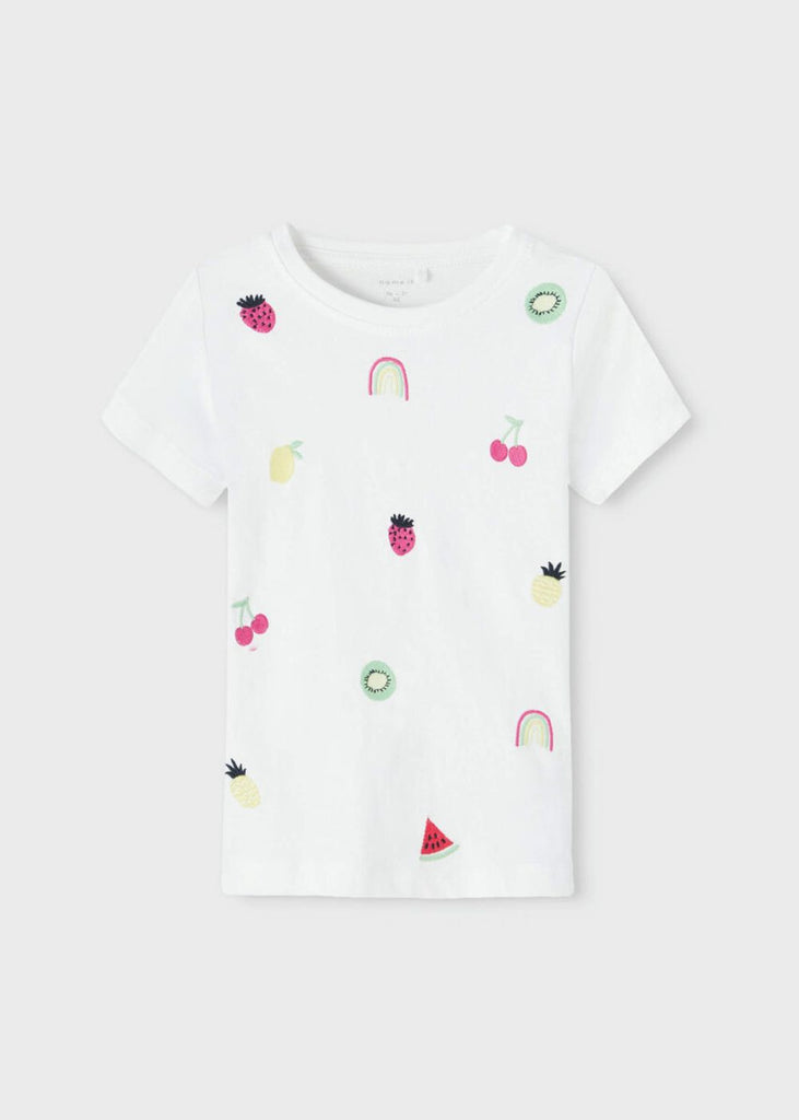 Girls T-Shirt with All-Over Fruit Print
