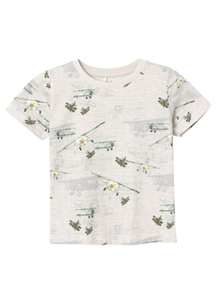 Boys T-Shirt with All-Over Airplane Print