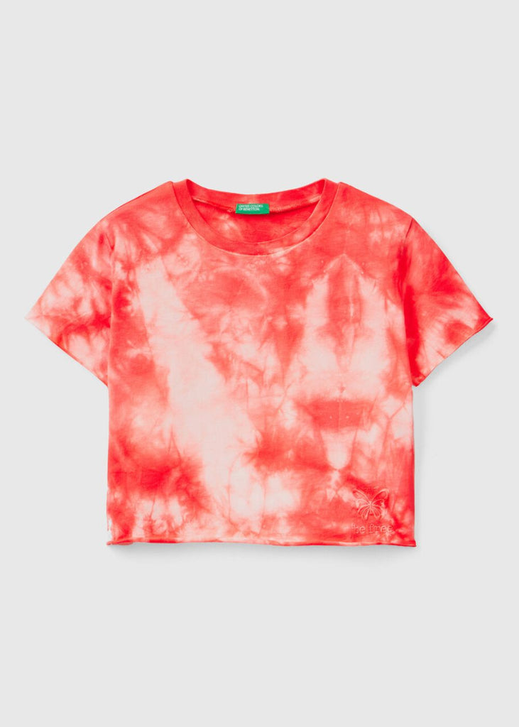 Girls Tie-Dye T-Shirt with Embroidery
