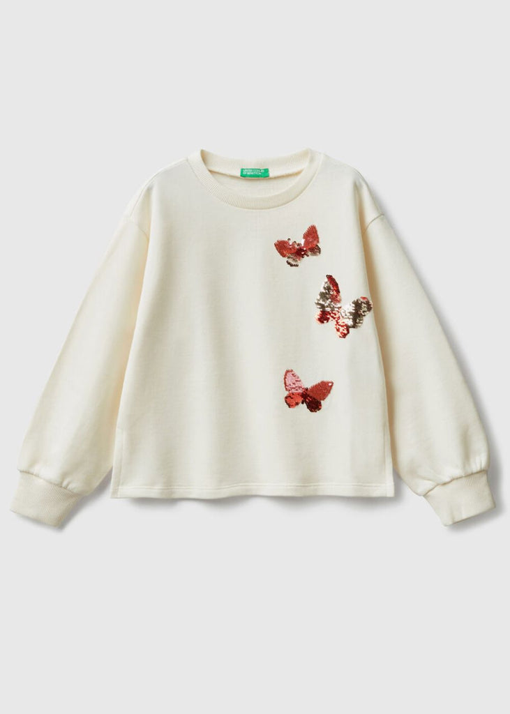Girls Sweater with Reversible Sequins