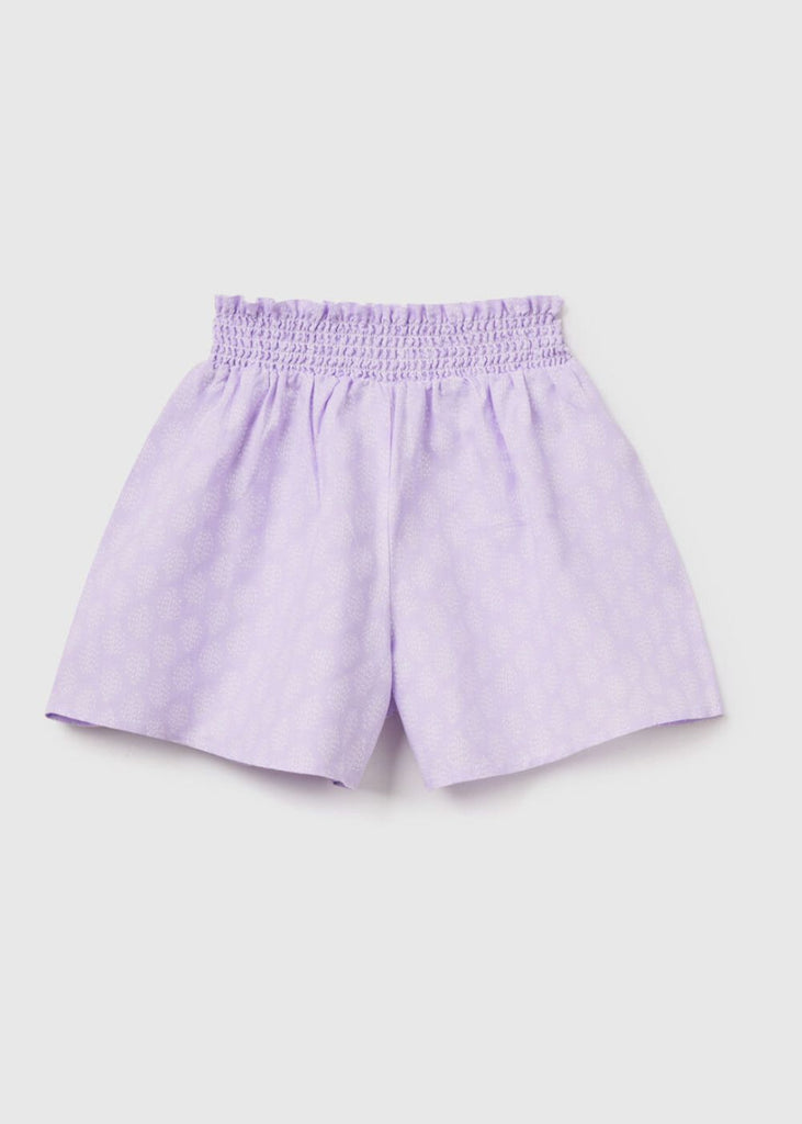 Girls Patterned Shorts in Linen Blend