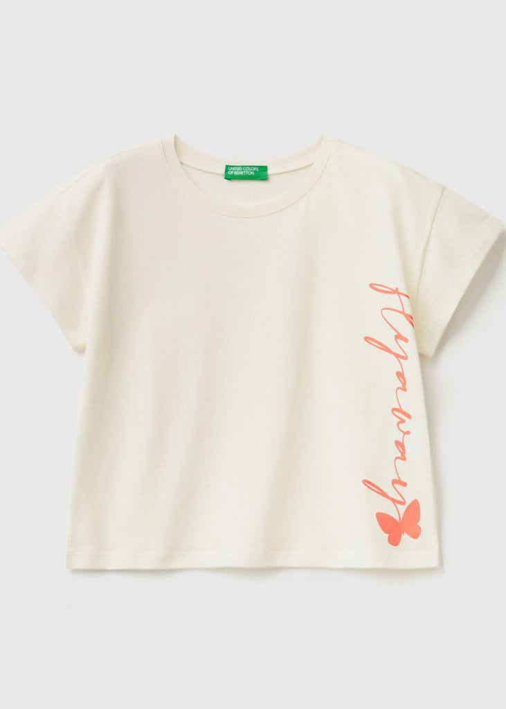 Girls Cropped T-Shirt in Pure Cotton