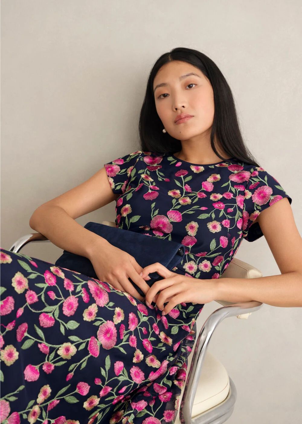 hobbs tia embroidered dress Hobbs London Women's Tia Embroidered Floral Midi Dress
