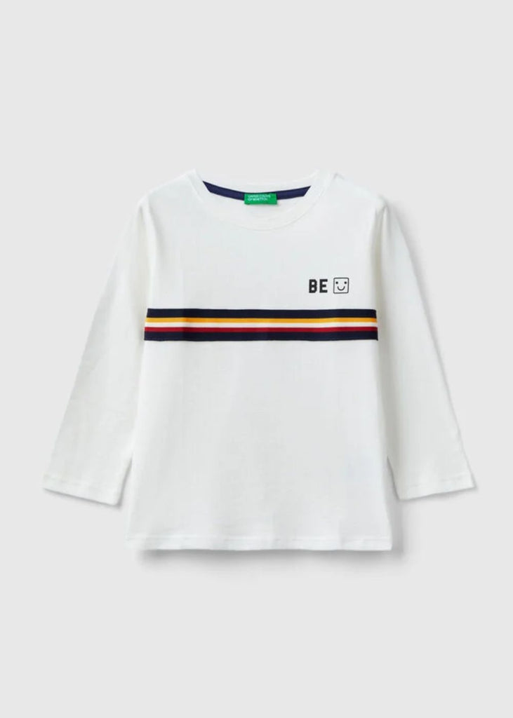 Benetton Long Sleeve Top with Ribbed Band