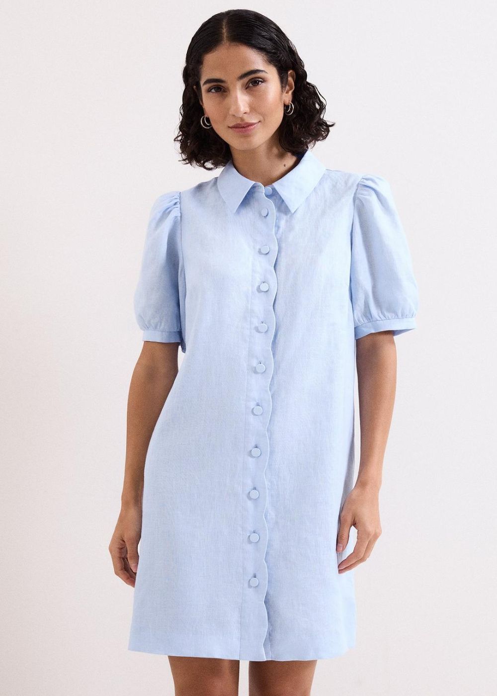 Phase Eight Candice Linen Mini Dress BLUE Goods Phase Eight Candice Linen Mini Dress BLUE Goods
