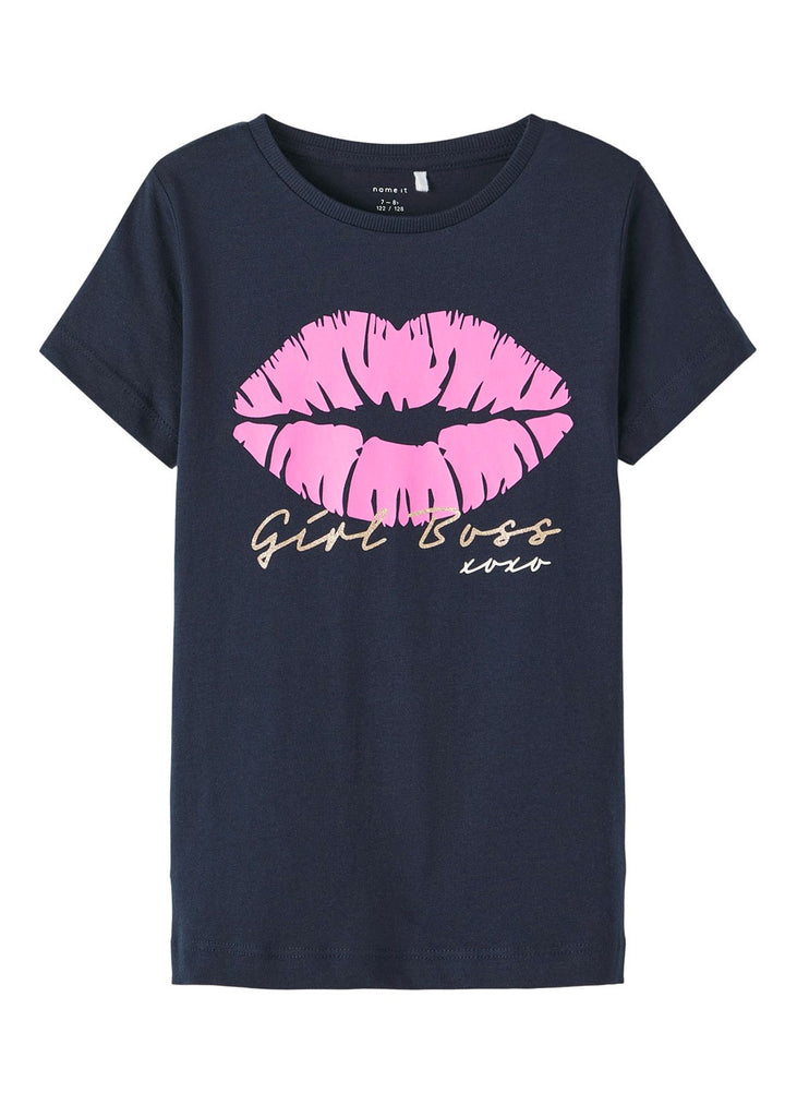 Girls Navy Logo T-shirt