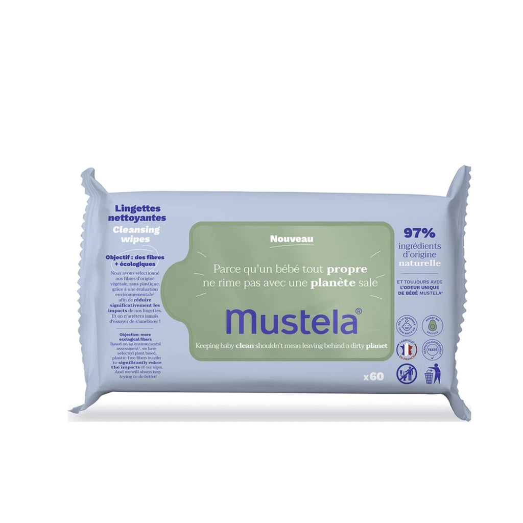 Mustela Organic Cotton Water Wipes 60 Wipes | Goods Department Store