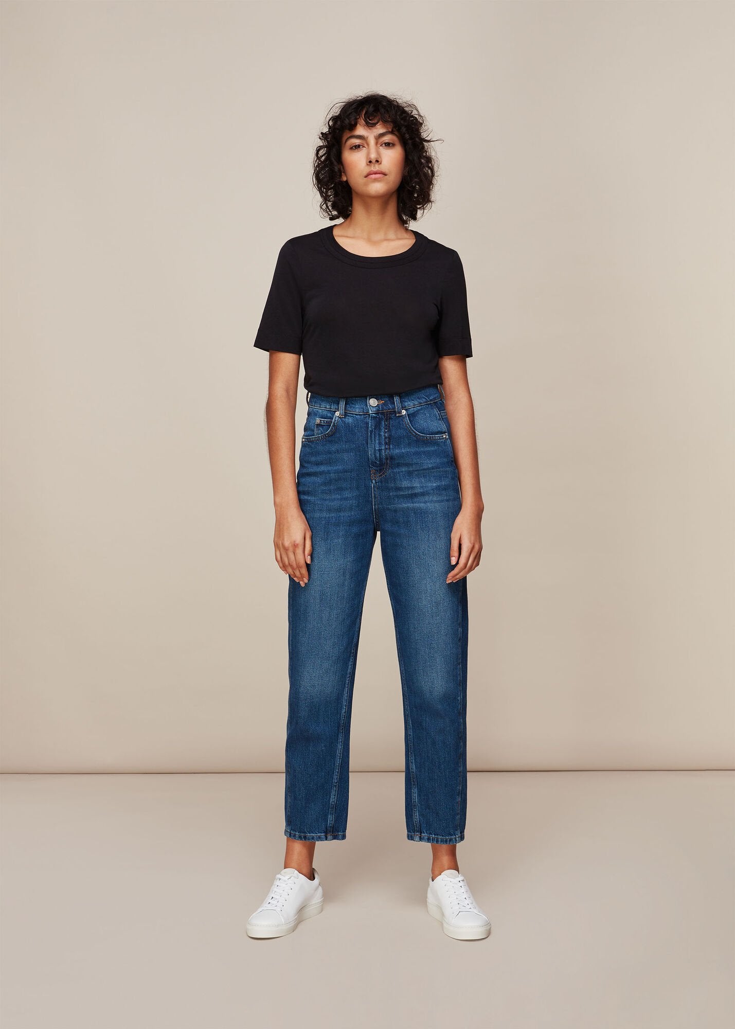 Whistles Authentic Barrel Leg Jean Denim1